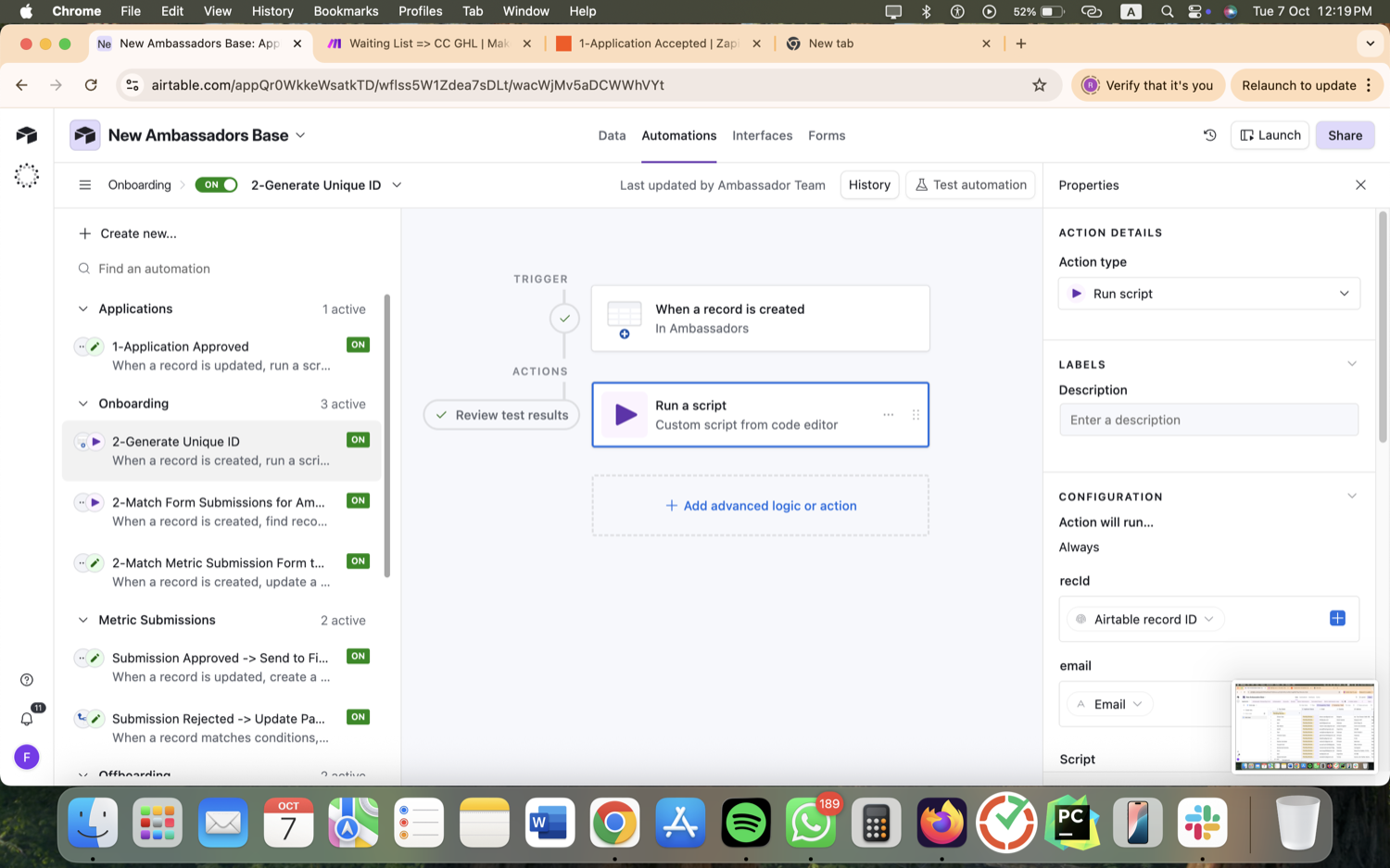 Creator Ambassador Program Ops - Airtable, Make.com & Zapier screenshot 29